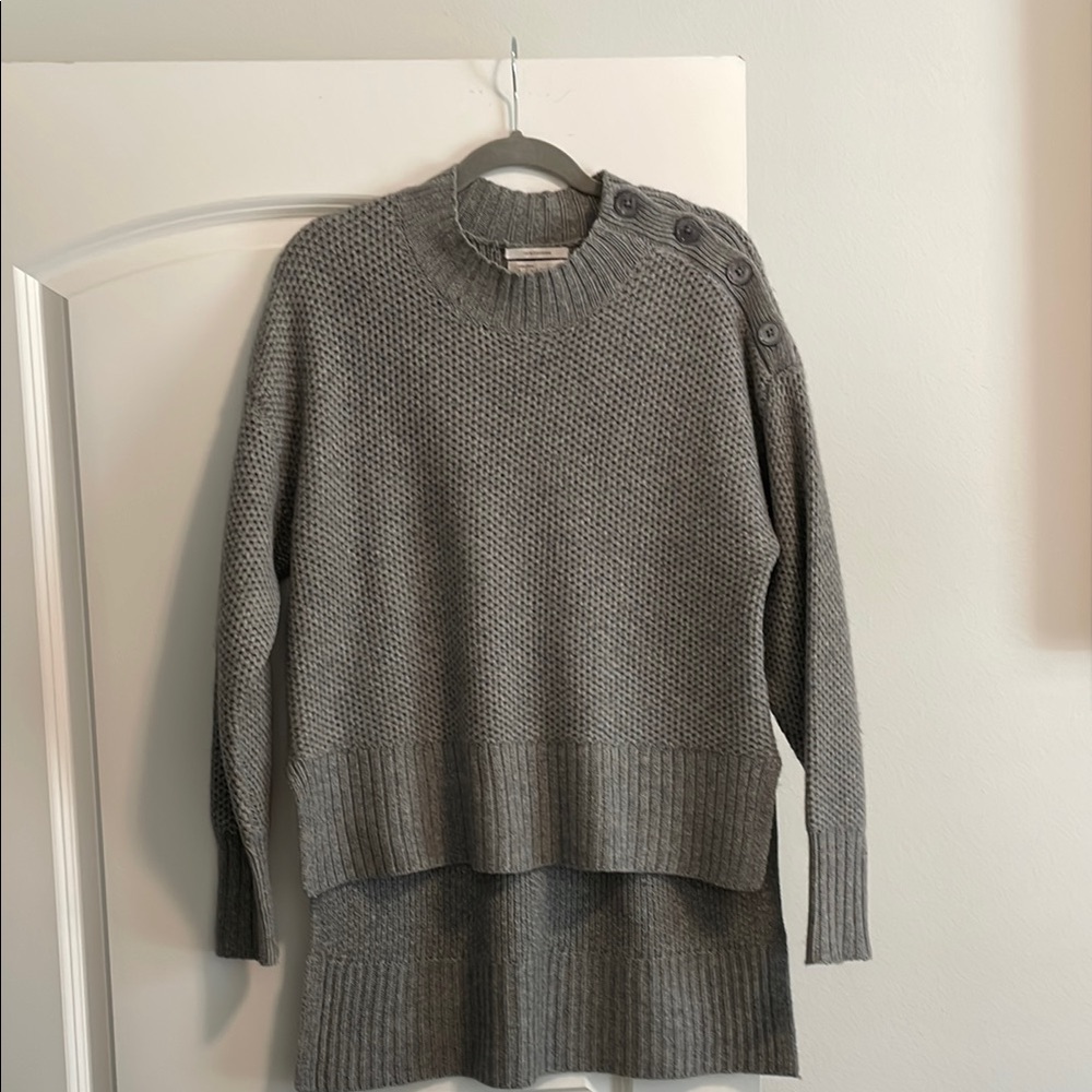 Nordstrom Gray 100% Cashmere Sweater, Soft Knit, Classic